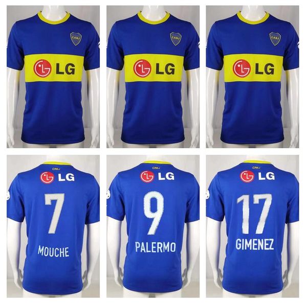 

2010 2011 boca juniors retro 10 11 soccer jerseys maradona classic vintage football shirts classic home blue canete roman gimenez palermo sc, Black;yellow