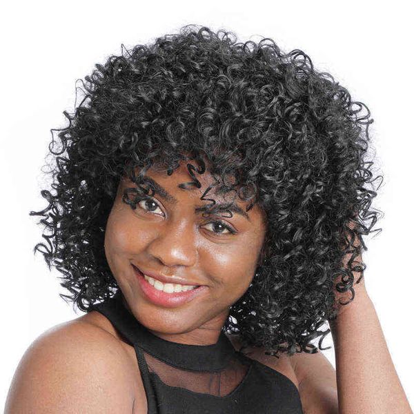 

nxy wigs head cover small curl kinky fluffy explosion 220610, Black
