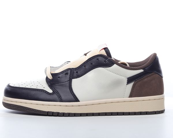 

ts x jumpman 1 low basketball shoes 1s dark mocha outdoor fashion sneakers, Black