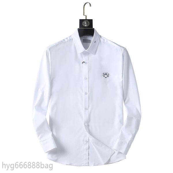 

2022ss fashion men's shirts luxury mens business casual shirt men dress shirts long sleeved slim fit shirts men medusa shirt size -3xl, White;black
