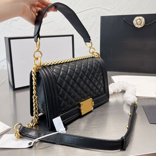 

womens designer boys series totes bags calfskin quilted classic diamond gold metal letter handle hardware chain shoulder strap crossbody lux