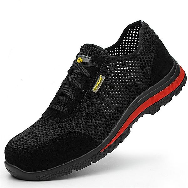 

summer men woman work shoes boots mesh sneakers anti-smashing anti-piercing outdoor safety cs-227 220810, Black;brown