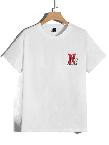 

men letter graphic tee i50t#, White;black