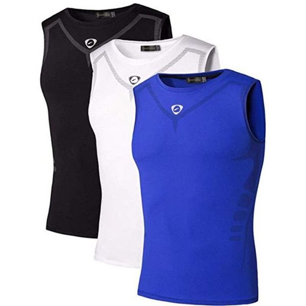 

jeansian 3 pack sport tank tank sleeveless shirts running grym workout fitness slim compression lsl207 packa 220426, White;black