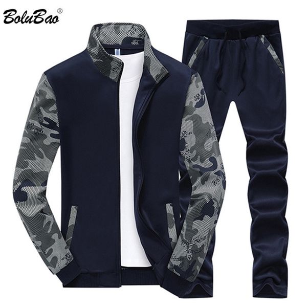 

bolubao new tracksuit men set spring fleece lined track suits men sportswear jackets pants male sporting suit sweatshirt lj201126, Gray