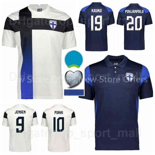 

euro 2020 21 finland football t shirt national team football kit, White;black