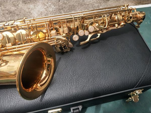 

js-767 new eb alto saxophone brass gold lacquer professional e-flat music instruments sax mouthpiece