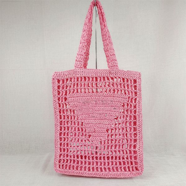 

designer beach bags luxury handbags women mesh breathing shopping summer straw woven hollow letter bag y220808