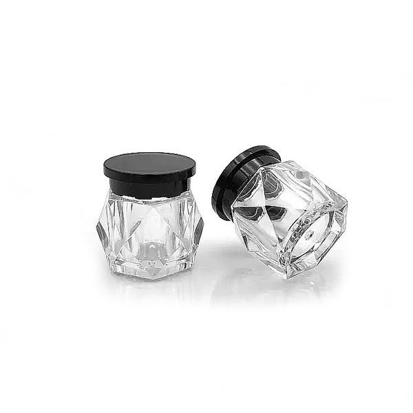 5 grama 5ml recarga vazia mini diamante em forma de plástico recipiente cosmético frascos frascos com tampa de parafuso preto frasco de frasco rosto creme loção