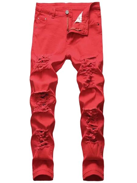 

men solid ripped jeans o39r#, Blue