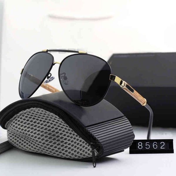 

sunglasses 2022 men's metal polarized large frame toad driving, White;black