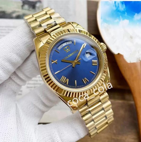 

40mm date yellow gold steel bracelet mens watch automatic stainless steel 904l sport men wristwatches- 8e, Slivery;brown