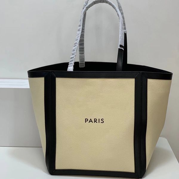 

shopping beach vacation shoulder bags underarm bag fashion women handbags summer canvas bag crossbody totes black handle high capacity