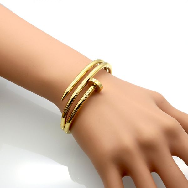 

cuff nal bracelet bangle stainless steel three colour luxury women jewelry, Black