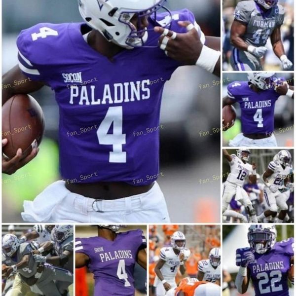 Nik1 NCAA College Maglie Furman Paladins 25 Carson Maples 32 Devin Abrams 83 Ryan DeLuca 82 Ryan Miller 89 Thomas Gordon Calcio personalizzato