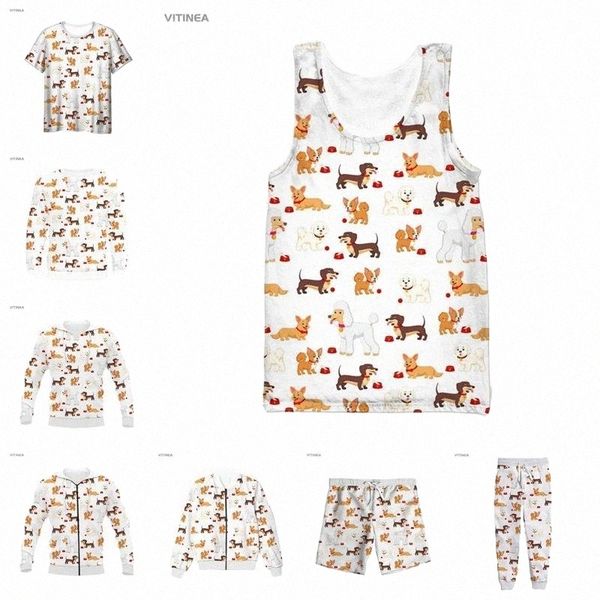 

men's tracksuits vitinea 3d full print dogs t-shirt/sweatshirt/zip hoodies/thin jacket/pants four seasons casual r50 t66t#, Gray