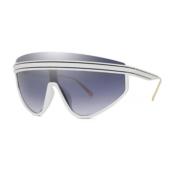 

fashion luxury designer large frame sunglasses woman polarized siamese letter print sunglass oversized sunshade beach sun glasses eyeglass w, White;black