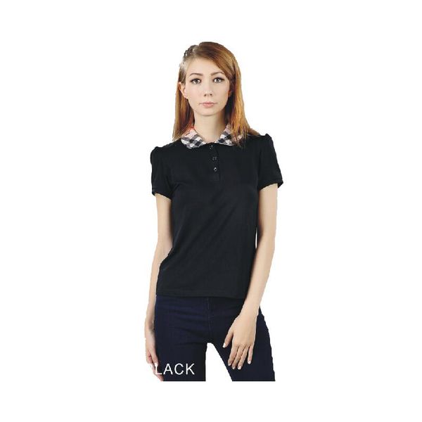 2022 Designer di lusso Donna Polo Camicie Manica corta Casual Stampa in cotone Plaid Lettera Donna 100% cotone Polo T Shirt All'ingrosso Nero Rosso Bianco Top taglia asiatica S-XXL