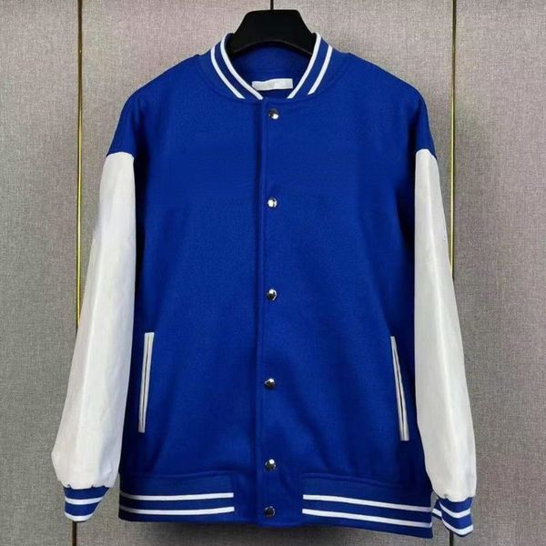 

mens baseball jacket give designer jackets leather cashmere patchwork coat ins 22ss autumn winter logo embroidered coats fashion punk men wo, Black;brown