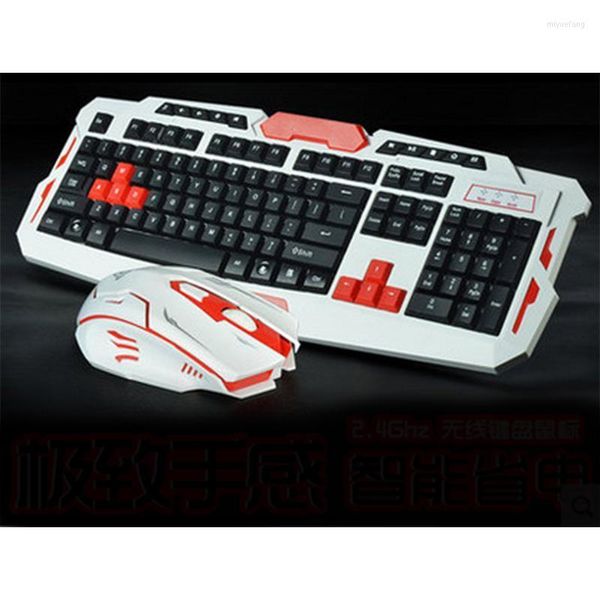 Klavye fare, akıllı kablosuz kombinasyonlar ve PC Gamerkeyboard için Beyaz Kırmızı Siyah Dizüstü Bilgisayar Oyun Takımı Set