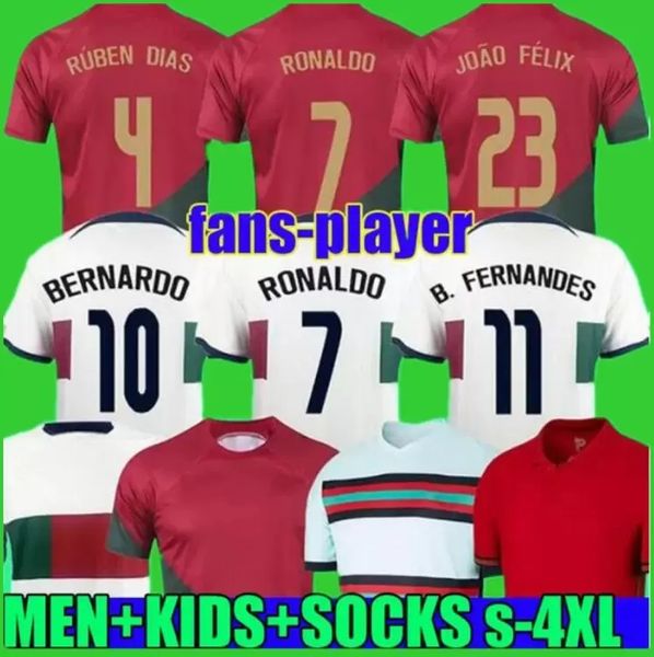 

22 23 portuguesa joao felix soccer jerseys ruben neves bruno fernandes portugieser 2022 2023 portuguese football shirt men kids kit sets dio, Black;yellow
