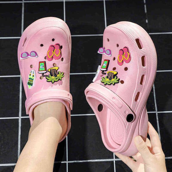 

sandals summer women slippers wigs platform garden shoes outdoor swimming pool sandals chunky clogs beach indoor home slides 220623, Black
