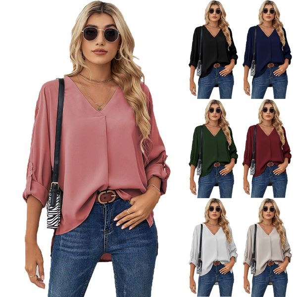 

2022 new design for ladies custom logo long sleeve pullover solid color women, White