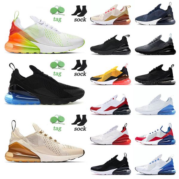 

2022 new arrival running shoes 270s liquid metal black betrue tea berry triple black white total orange light orewood brown womens mens snea, White;red