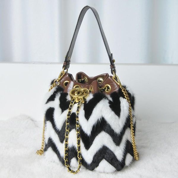 

duffel bags style real handbag fashion women's bucket plush shoulder bag women shopping 2022