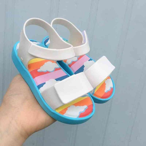 Mini melissa 2022 yeni yaz kızlar erkekler jöle ayakkabıları kaymaz çocuklar plaj sandal toddler ayakkabı yumuşak sandalet kız düz ayakkabı mn053 g220523