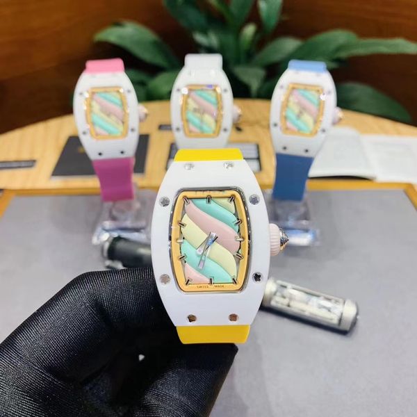 

zy 07 diamond women wristwatch candy marshmallow automatic mechanical movement watches bonbon series watch waterproof luminous c1, Slivery;brown