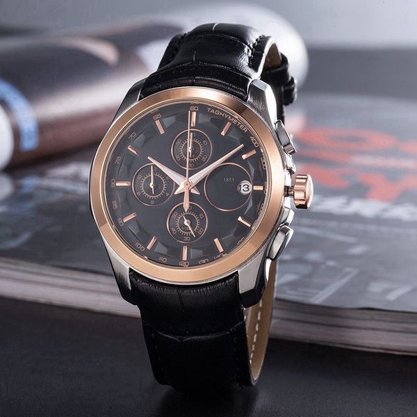 Watch de luxo de alta qualidade World World Top Ten Brand Swiss Designer Quartz Watch Run Second Second