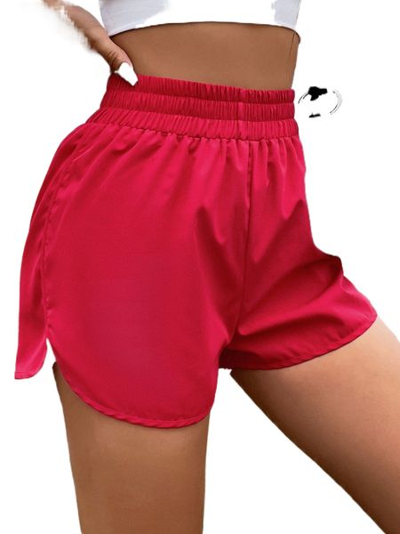 

solid elastic waist shorts a9uo#, White;black