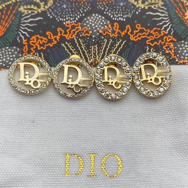 

the new 70% off 21 new circle diamond inlaid hollow letter women's simple fashion net red same s925 earrings, Golden