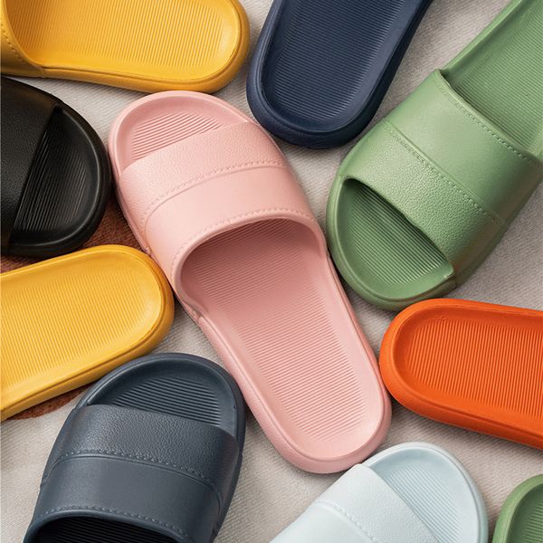 

t3541 rubber leather slippers mens sandals bath shoes, Black