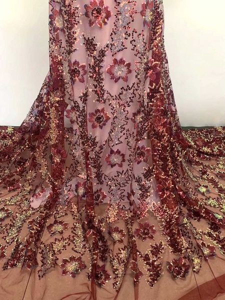 

2023 latest african mesh lace fabric nigerian embroiderey sequins french tulle laces fabric for wedding party sew dress, Black;white