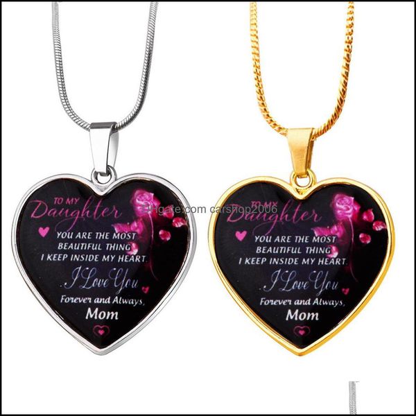 

pendant necklaces stainless steel necklace daughter alloy jewelry heart keychain carshop2006 drop delivery 2021 pendants carshop2006 dhi80, Silver
