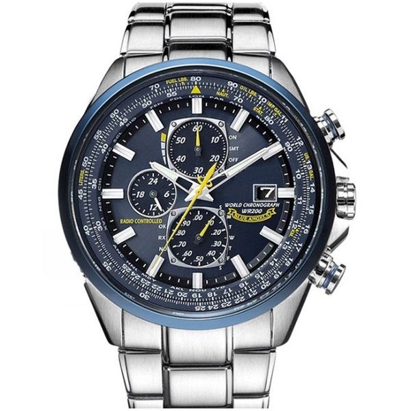 

mens watch luxury quartz clock waterproof luminous calendar clock with fancy round strap mens stainless steel chronograph 220530, Slivery;brown