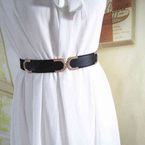 

belts belt female alloy embellishment rhinestone court decoration elastic waist seal 3 cm with dress belt, Black;brown