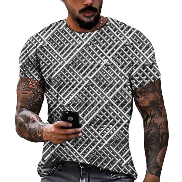 

men's tee t shirt 3d print graphic round neck casual daily 3d print short sleeve fashion designer cool comfortable gray 03og#, White;black