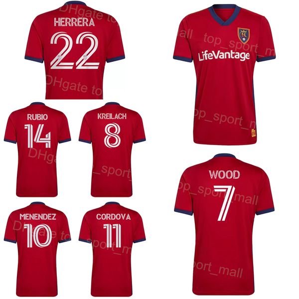 

2022 2023 mls royal salt lake soccer jersey 21 schmitt 7 wood 6 ruiz 9 meram 10 cordova 18 macmath 2 brody 16 chang 12 caldwell team color r, Black;yellow