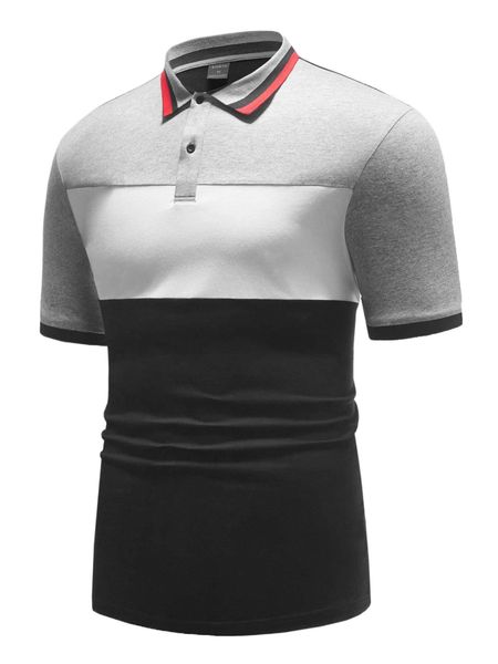 

men color block polo shirt a1v1#, White;black