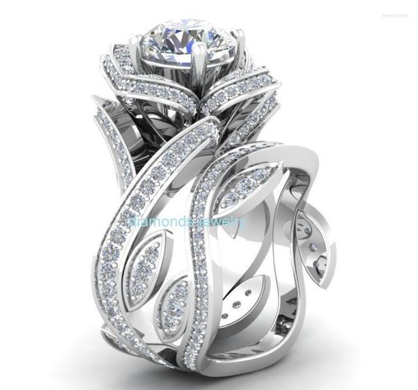 Anéis de casamento 2PC Ring Set Design Winding Band Infinity Romantic Band para casal Love Wholesale Fashion Jewelry Wynn22