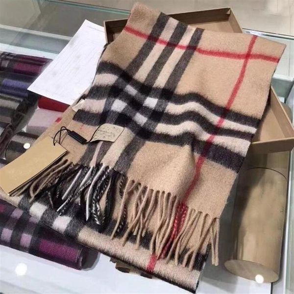 

winter luxury 100% cashmere scarf men women designer classic big plaid scarves pashmina infinity scarfs323i, Blue;gray