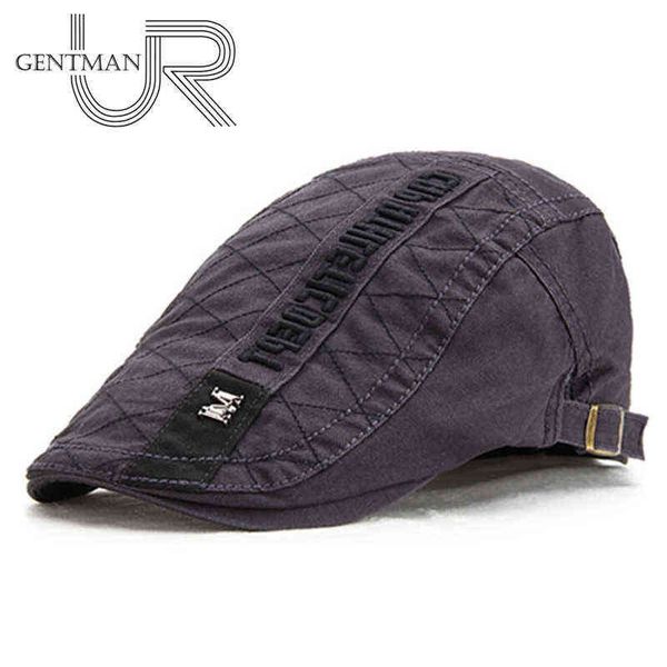 

new summer outdoor visor cap 100 cotton berets for menwomen casual peak caps  label solid color stylish berets hats j220722, Blue;gray