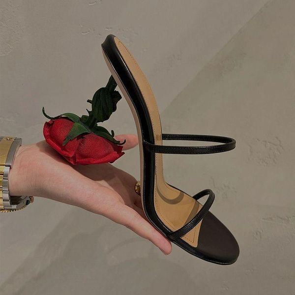 Sandalar Lüks Seksi Gül Çiçek Topuklu Kadın Niş Stiletto Yüksek Terlik Kadınlar Düğün Partisi Balo Ayakkabı S3340Sandals