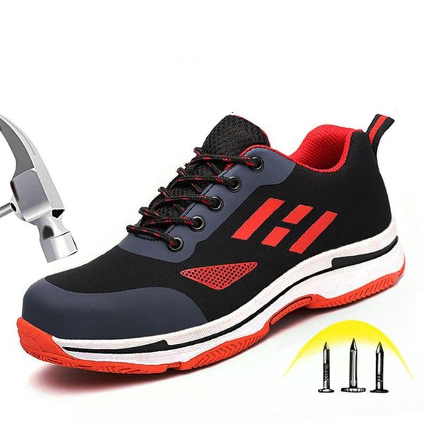 

indestructible safety shoes mens steel toe covers working shoes breathable summer tooling boots protect footwear230s, Black;brown