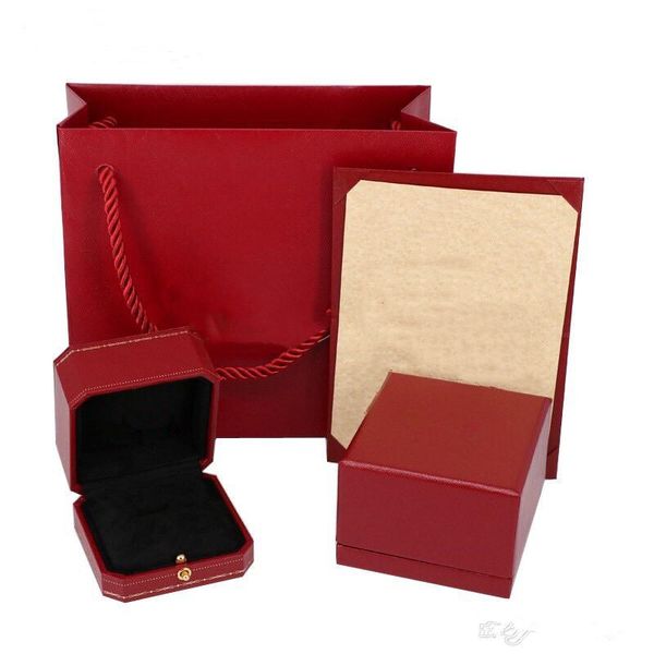 Schmuck Original Box Rot Einkaufstaschen Armbänder Boxen Samtbeutel Schraubenzieher Armreifen Boxen Hochwertige Designer-Verpackung