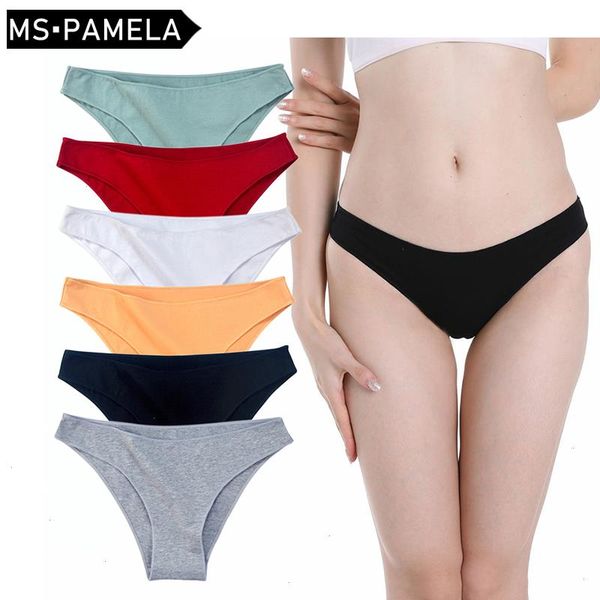 

women cotton panties soild color comfortable underwear briefs plus size female underpant panty lingerie -xxl, Black;pink