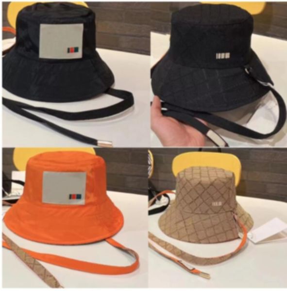 

man woman bucket hat designer sun hats women strap adjustable caps front back wear breathable traveling summer sun protection casquette, Blue;gray
